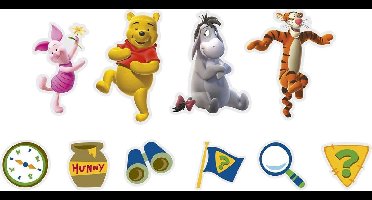 Winnie de Pooh Mini Foam Muurstickers 10 stuks (max 10x15 cm - min 8x5,5 cm)