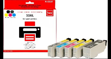Pixeljet Epson 33 XL (T3337) Inktcartridge - 2x Zwart, Cyaan, Magenta en Geel