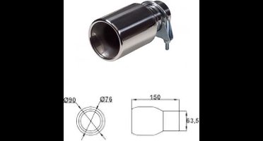 Uitlaatsierstuk RVS Rond 89mm - Universeel Passend 48-58mm