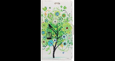 Shop4 - Huawei P Smart Plus Hoesje - Wallet Case Vrolijke Boom Groen