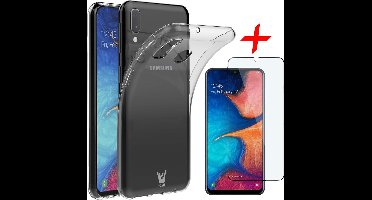 Hoesje geschikt voor Samsung Galaxy A20e - Transparant + Screen Protector Full