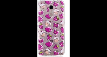 Shop4 - Xiaomi Redmi 5 Plus Hoesje - Zachte Back Case Toetjes Transparant