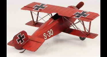 MadDeco - Dubbeldekker "Red Baron" blikken vliegtuig WWI blik