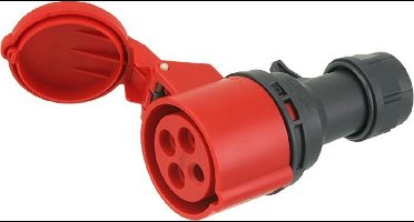 CEE Contrastekker - 32A 4-polig - 1 stuk - Rood IP44 met twist aansluiting