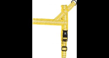 HURTTA Padded Hondentuig / Harnas - Nylon - Neopreen Binnenvoering - Geel - Reflecterend - Borstomtrek 100 - 120 cm - GELIEVE ALVORENS BESTELLEN OPMETEN