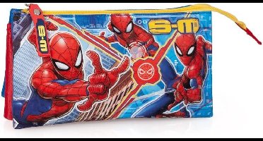 Etui - Polyester - Spiderman - Jongens - 22 cm - Blauw, geel en rood