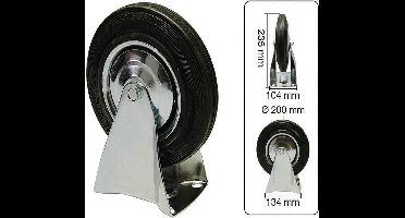 Benson Bokwiel - 200 mm - Slijtvast rubber - Draagvermogen 205 kg - Verzinkt staal