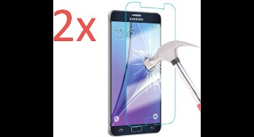 2x Screenprotector geschikt voor Samsung Galaxy J3 (2015) - Tempered Glass Screenprotector Transparant 2.5D 9H (Gehard Glas Screen Protector) - (0.3mm) (Duo Pack)