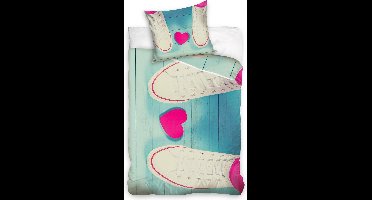 Carbotex Carbotex Dekbedovertrek Hartjes Blauw 160 X 200 Cm