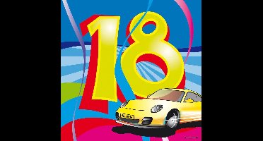 Servetten 18 Jaar Swirls 25x25cm - 20 stuks