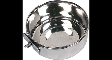 Flamingo Knaagdiervoerbak met moerverbinding - 15 cm - Zilver