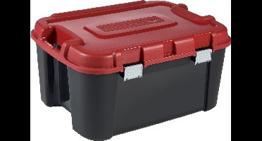 Curver Totem Opbergbox - 140 liter - met deksel - zwart / rood