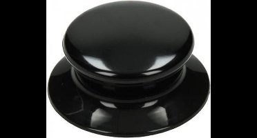BK G1047 Knop Zwart, met afdekplaatje