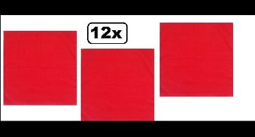 12x Zakdoek uni rood 55x55cm