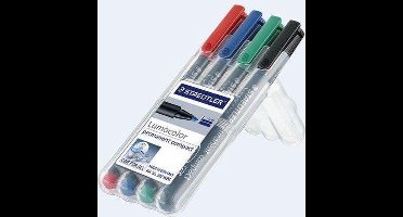 Lumocolor permanent marker compact 4 kleurenbox