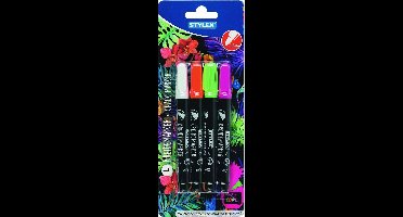 Stylex 4 Neon krijtmarkers in verp. 32781