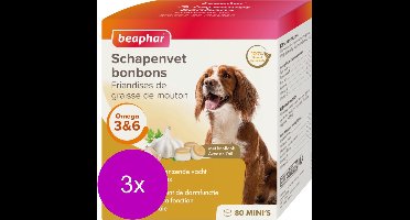 Beaphar Schapenvetbonbons Knoflook - Hondensnacks - 3 x Mini