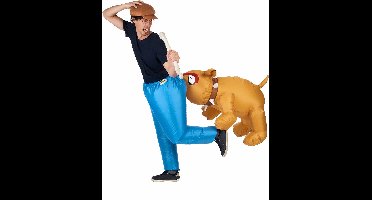 Vegaoo - Opblaasbare bijtende hond kostuum voor volwassenen