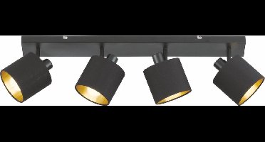 REALITY TOMMY Spot - Zwart - goudkleur - excl.4xE14 - IP20