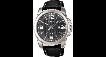 Casio MTP-1314L-8AVEF - Horloge - 24 mm - Leer - Zwart