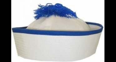 PartyXplosion - Hoed - Matroos - Wit/blauw