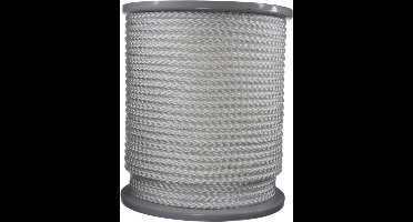 Gevlochten Koord – 100 meter – 8mm - Wit – Touw - Haspel