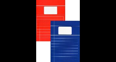 Benza - Basic Schriften A4 Lijn - Blauw en rood - 6 stuks