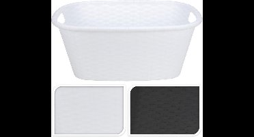 Kunststof wasmand - wit - 35 liter - 60 x 40 x 25 cm - manden voor wasgoed