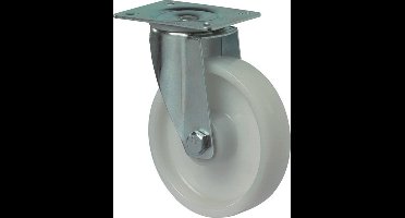 Kelfort Zwenkwiel polyamide wiel met rollager, wit 125kg 100mm