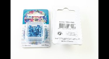 Scrapbooking Eyelet Diamant / Ruit 6x8mm 50 stuks Blauw Diameter gat 3mm