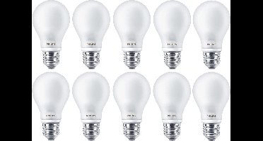 10 stuks | OP=OP Philips LED lamp 4.5W 470lm 2700K Mat Niet-Dimbaar | E27 | Extra Warm Wit | 4.5 watt | 15.000 Branduren