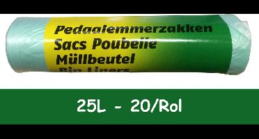 Cleany Pedaalemmerzakken - Set 20 Stuks - Groen - 50x55 cm - 25 liter