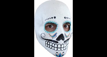"Wit-blauwe Dia de los Muertos masker voor volwassenen  - Verkleedmasker - One size"