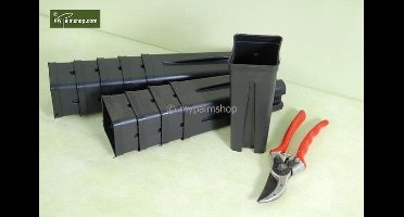 10x Diepe vierkante  Palmpot Sleeve 7x7x18cm , 0,7 ltr - Kweekpot - Boompot