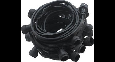 LEDmaxx prikkabel zwart met 50x E27 fitting 50 meter lengte IP44