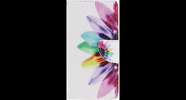 Shop4 - Nokia 1 Plus Hoesje - Wallet Case Gekleurde Bloem