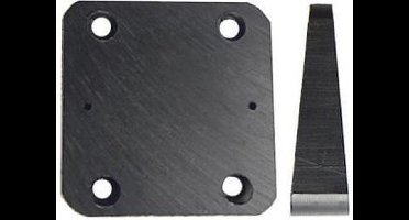 Brodit montageplaatje 50x50x5-14mm - hoek 10° - 6 gaten voorgeboord