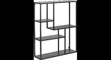 Sea wandkast 3 planken wandbevestiging zwart.