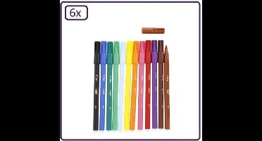 6x 12 stuks BIC kleurstiften - stift kleuren