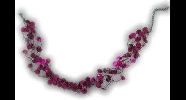 Pailetten halsketting pink