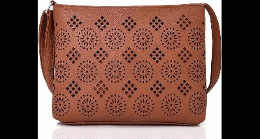 WB Omhang Schoudertas Dames Bruin Handig Formaat