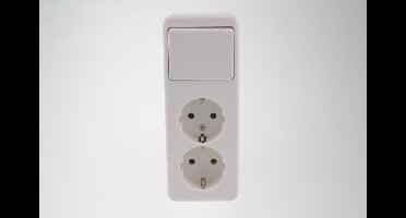 Hager Berker Opbouwschakelaar Combinatie dubbele wandcontactdoos - 61402649 - E3HAZ