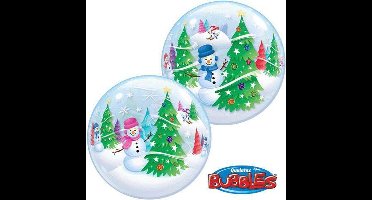 ballon bubble - sneeuwmannen - 56 cm - leeg