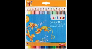 Derwent Potloden Lakeland Colourthin - Met 24 Kleurpotloden - Grafietpotloden - Meerkleurig