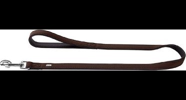 Hunter hondenriem softie kunstleder nubuck look bruin / zwart 100 cmx20 mm