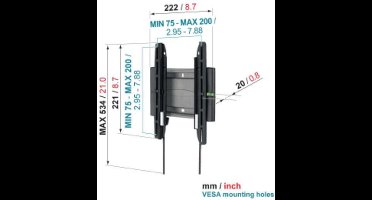 Vogel's EFW 8105 - Vaste muurbeugel - Geschikt voor tv's van 19 t/m 40 inch - Zwart