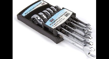 6 Delige Ring , Ratel , Steeksleutelset INCH / Amerikaanse Maten