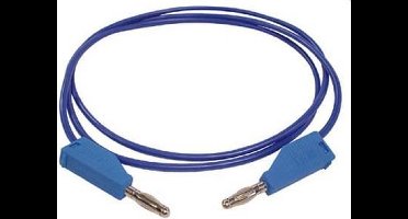 Velleman Meetsnoer, banaanstekker 4 mm, dubbel geïsoleerd, stapelbaar, spuitgegoten, zeer soepel, kabellengte 100 cm, blauw, maximaal 30 V/3 A