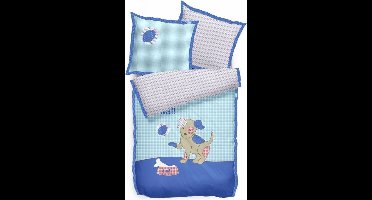 LIEF! Dekbedovertrek Puppy - Eenpersoons - 140x200 cm - Blauw