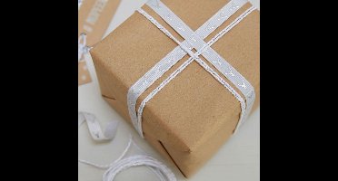 Gingerray Rendier kadoverpakking - metallic zilver - 4 meter - OP = OP